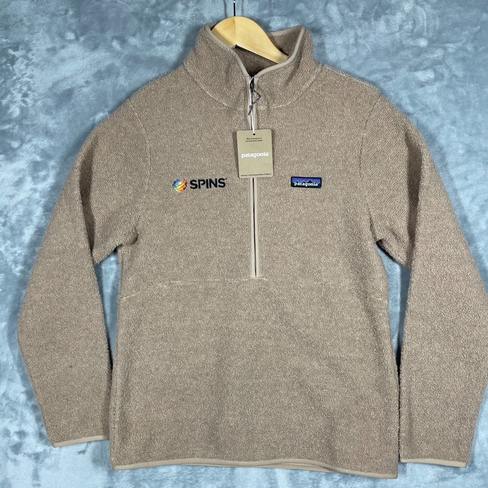 Patagonia Womens Reclaimed Fleece Pullover Pampas Tan SPINS Logo 22935 Small NWT